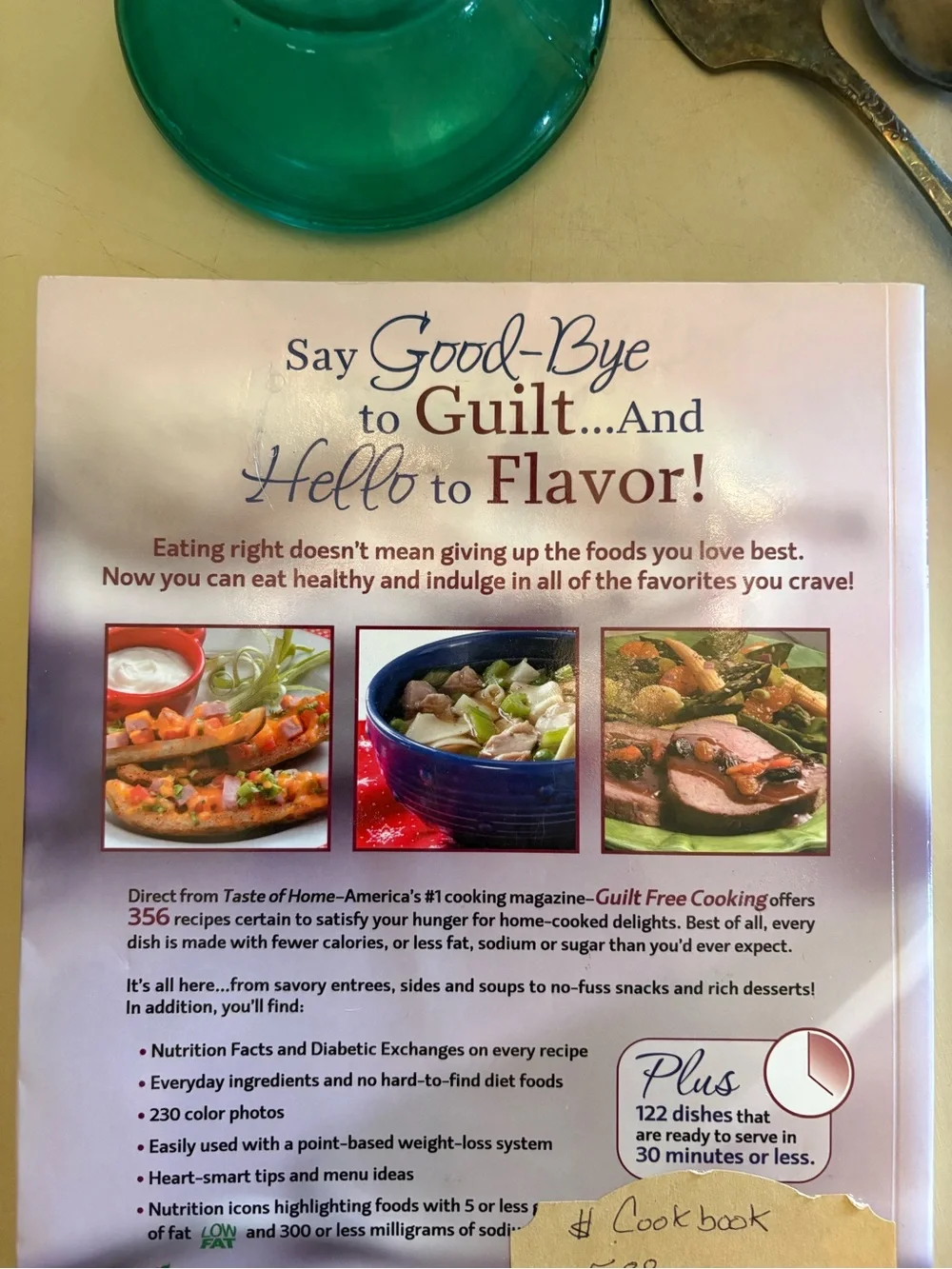 Taste of Home Guilt Free Cooking Cookbook — Purple & White Cover